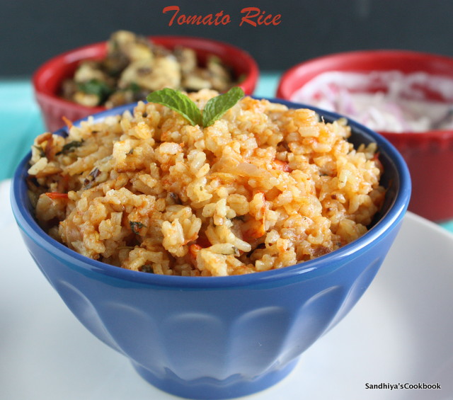 Sandhiya's Cookbook Tomato Rice with Jeeraga Samba Rice Thakkali Satham