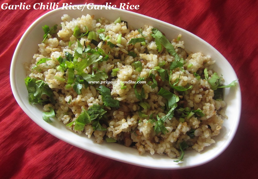 Priya's Virundhu Garlic Chilli Rice Recipe/Garlic Rice Recipe/Poondu