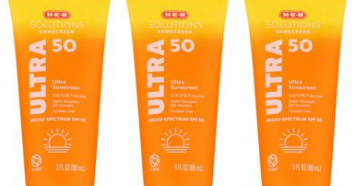 HEB Solutions Broad Spectrum Sunscreen Only 1!