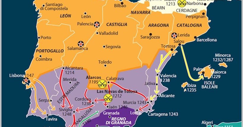 La penisola iberica I regni d'Aragona, di Castiglia e del Portogallo