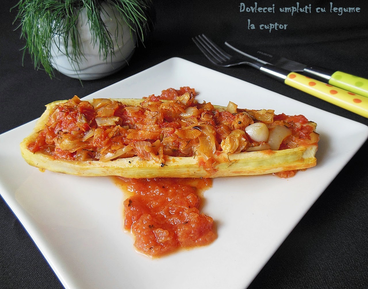 Dovlecei umpluti cu legume la cuptor