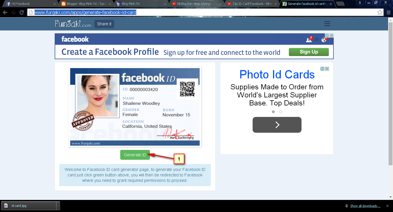 Cách tạo thẻ ID Facebook ( ID Card Facebook)