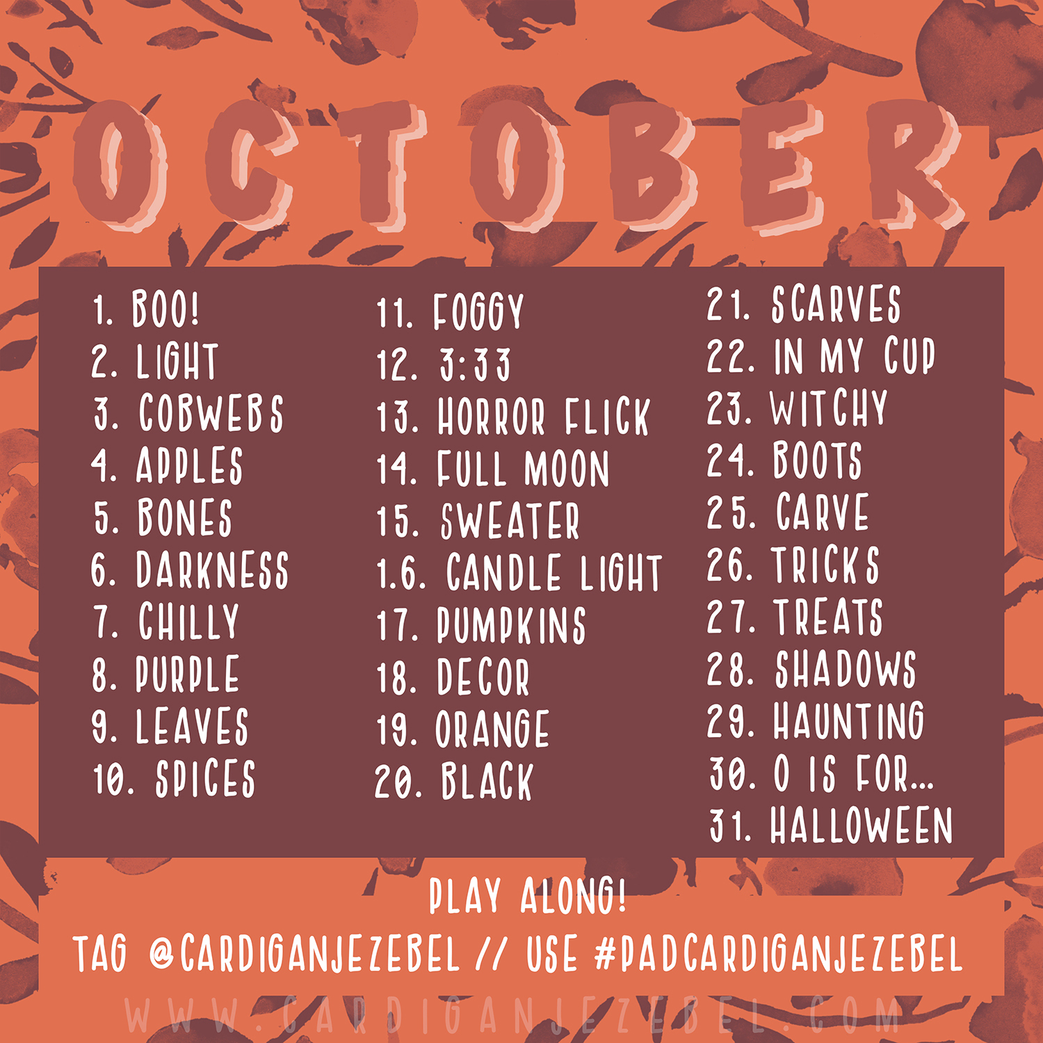 Photo Challenge October 2019 Cardigan Jezebel
