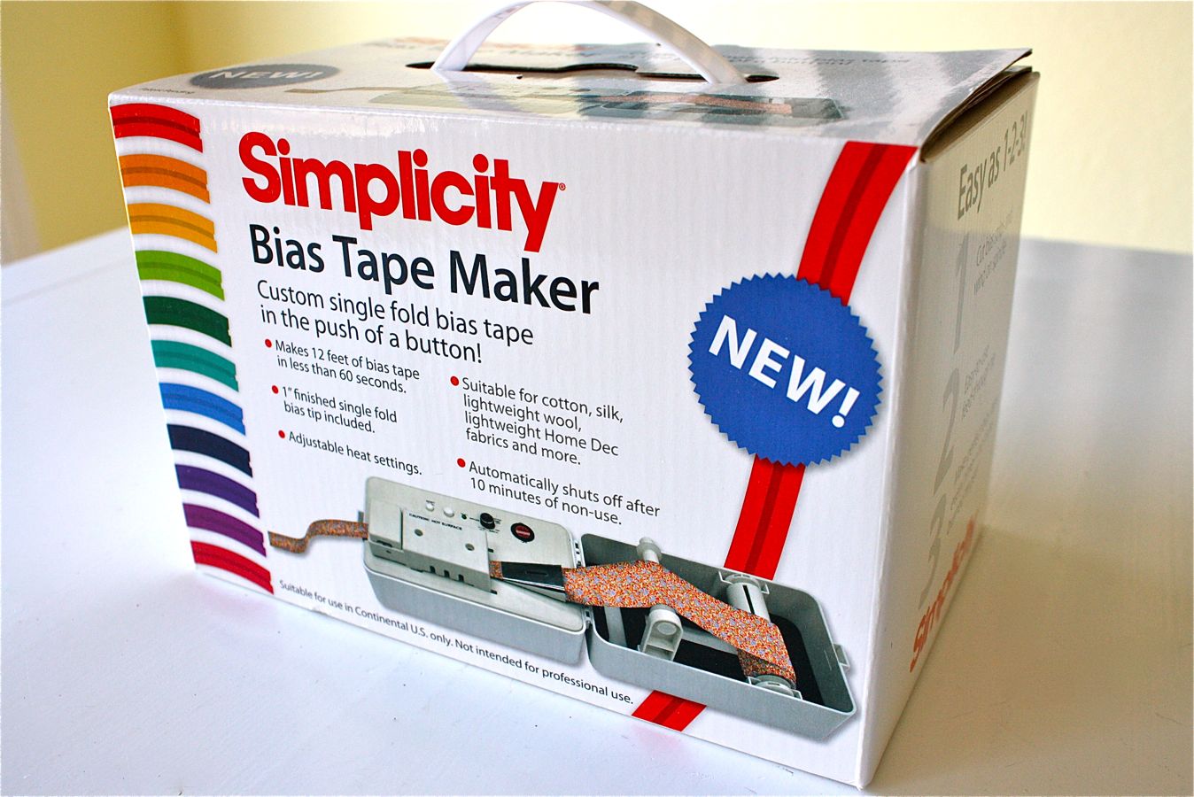 Simplicity Sewing and Quilting Bias Tape Maker Tool with 6 Different-Sized Tips Craft Accessory Multicolor 9 Piece 