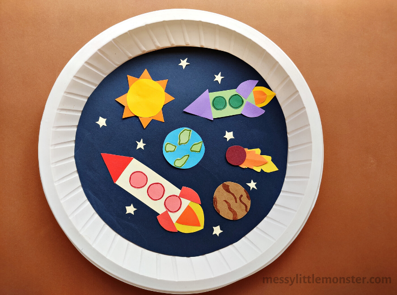 Paper Plate Space Craft for Kids Messy Little Monster