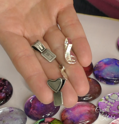 If you like to make jewelry and enjoy trying different mediums, alcohol ink on glass gives you a beautiful effect. You can create a pendant necklace that will be eye catching and great conversation starter! They are an easy craft, not to mention inexpensive and beautiful! DIY Alcohol Ink Pendants!!! alcohol ink, alcohol inks, pendants, jewelry, crafts, crafting, craft ideas, howto, handmade, craft, #howto #diy #diys #craft #crafts #crafting #howto #handmade #decor #repurpose Hand holding four glue on jewelry bails