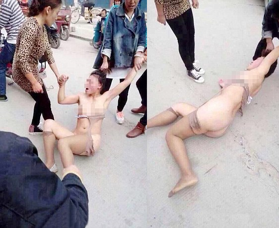 Woman Stripped Naked In Port.