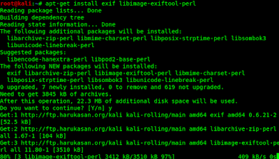 Installing exif and exiftool in kali linux