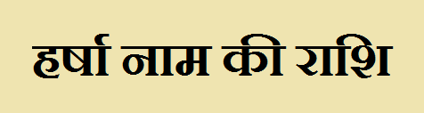 Harsha Name Rashi 