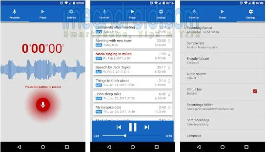 aplikasi android merekam suara