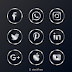 Collection of popular silver social media icons for free download 