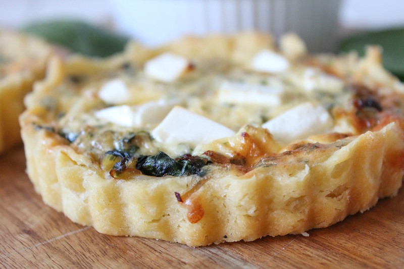 Leek, Spinach and Feta Tarts Threadbare Creations