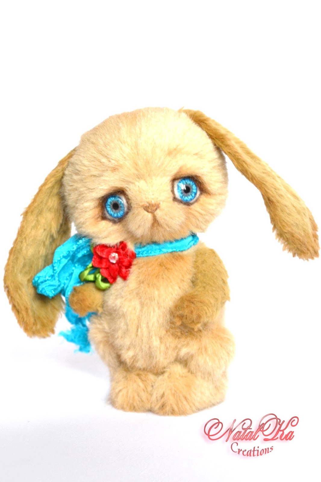 Artist teddy bunny, rabbit handmade, jointed, ooak, Künstlerteddy, Künstlerhase, Teddybär, handgemacht von NatalKa Creations