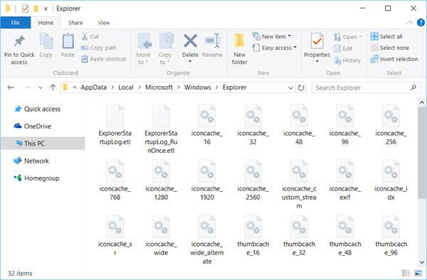 Reconstruire le cache des icônes dans Windows 10