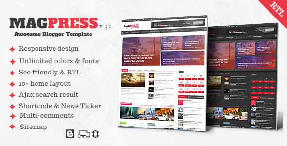 Magpress v3.1 – Magazine Responsive Blogger Template