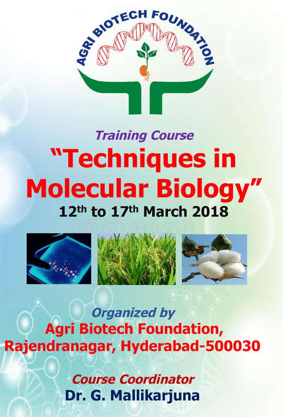 ABF Training Course Techniques in Molecular Biology 12th to 17th