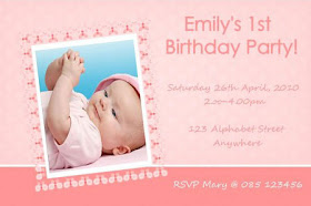 So Pretty Invitations And Greeting Cards: 1st Birthday Photo