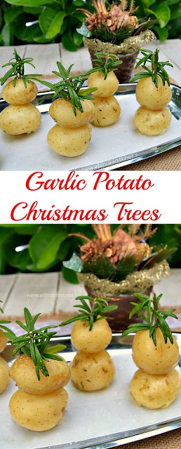 Festive looking and very Garlicky with a hint of Rosemary ~ perfect side dish for #Christmas !