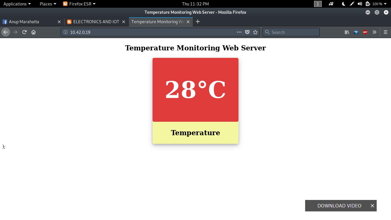 ESP8266 based local temperature monitoring HTML template