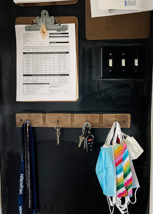 use a command center and key hook to stay organized