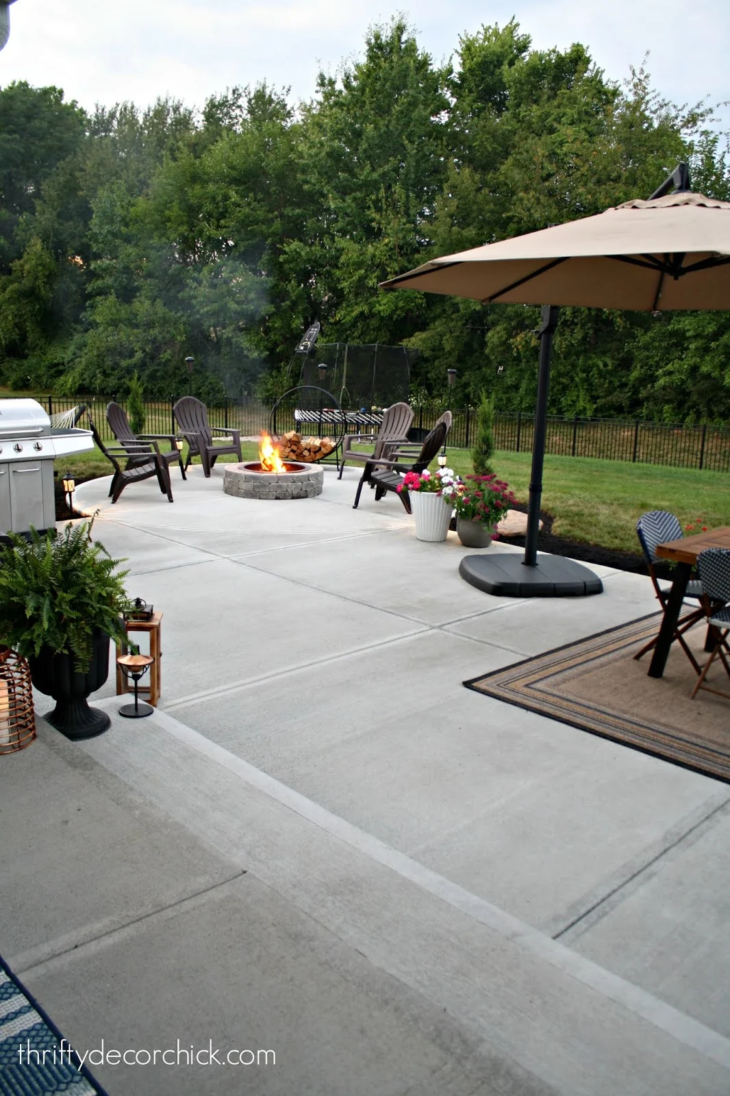 Concrete instead of stamped concrete or deck