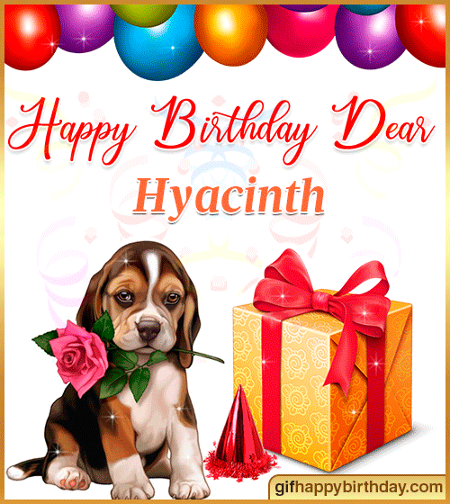 Wish Happy Birthday GIFs with Name Hyacinth