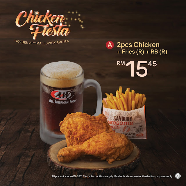 Promosi Chicken Fiesta di A&W Malaysia Golden Aroma & Spicy Aroma Chicken