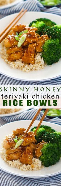 honey teriyaki chicken rice bowls