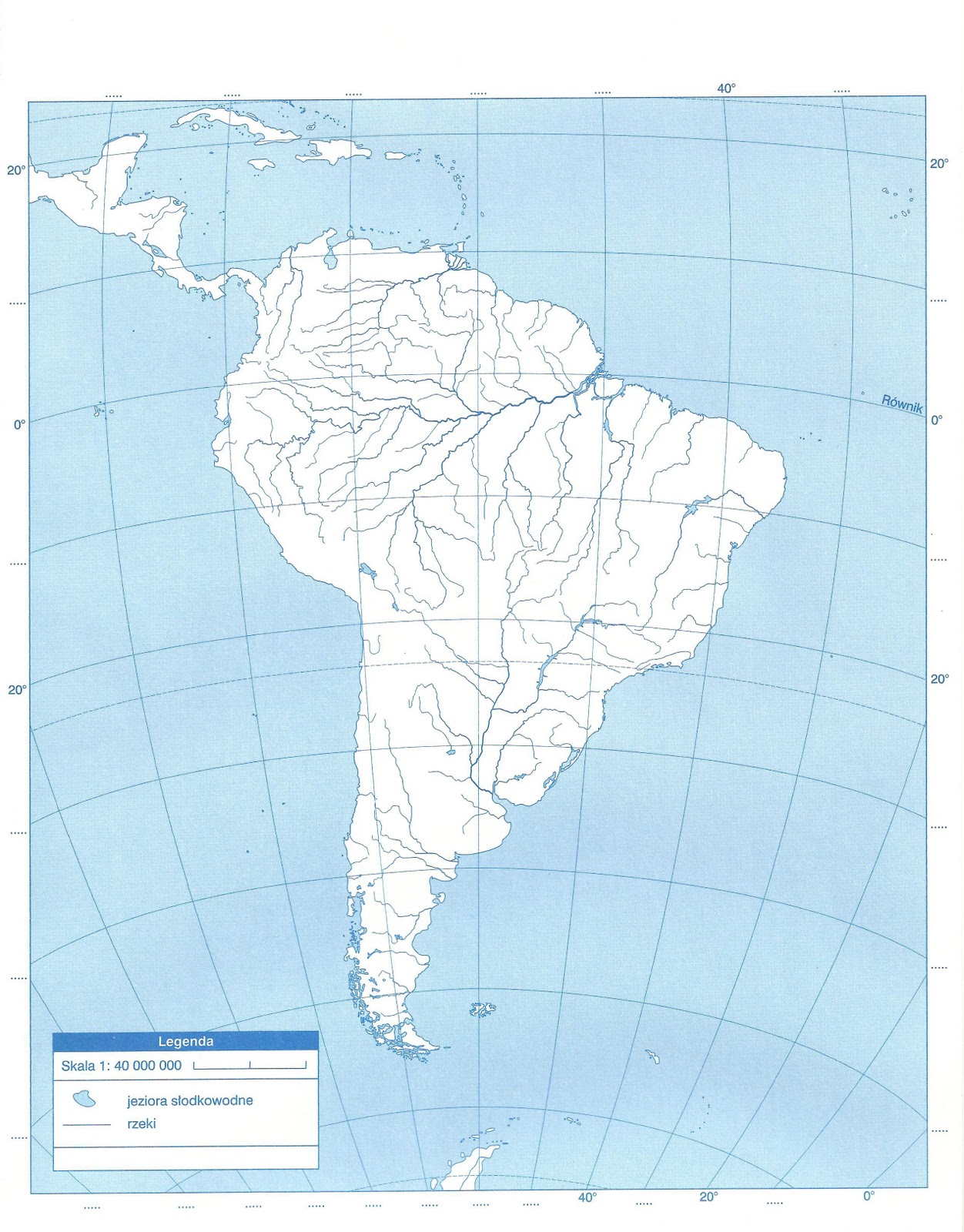 Mapa Konturowa Ameryki Polnocnej I Poludniowej geografia i turystyka: Mapy konturowe - kontynenty