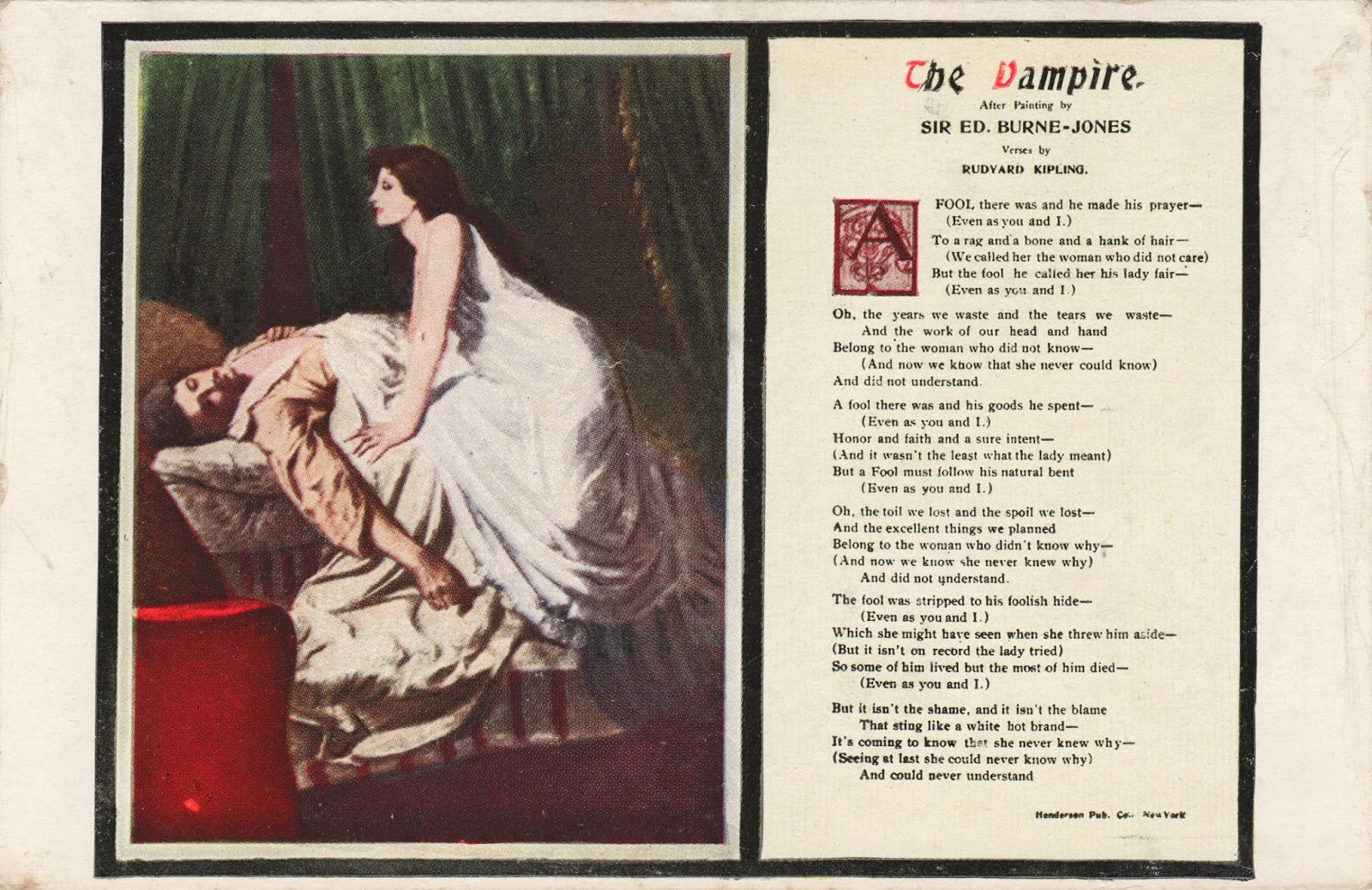Antti Alanen Film Diary Rudyard Kipling The Vampire (a poem)