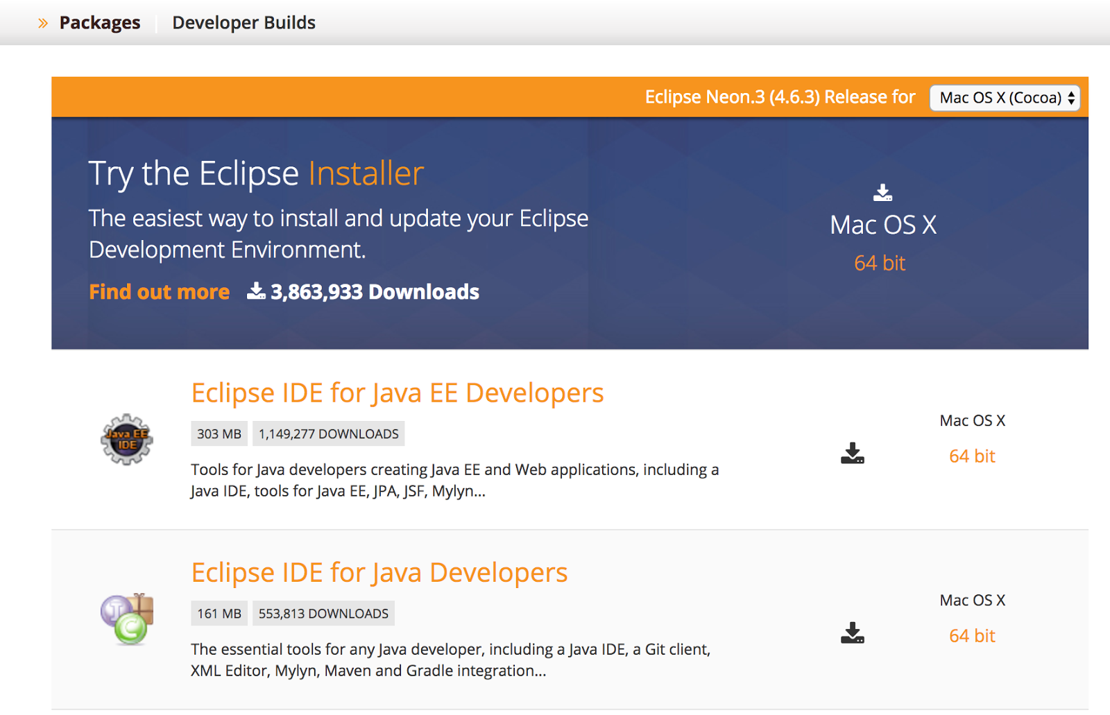 Latest version of eclipse ide for mac