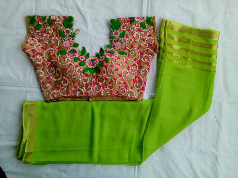 Georgett saree with Designer blouse | City Fashions