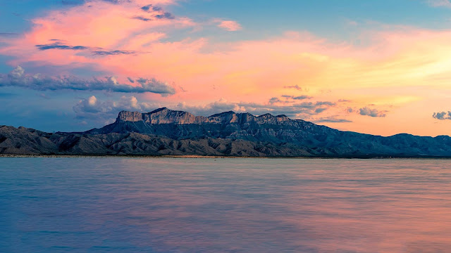 Sea, Twilight Sky Mountain, Clouds Computer wallpaper