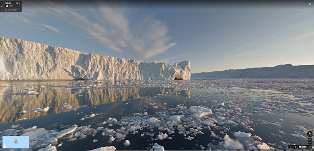 Street View Screenshot vom grönländischen Ilulissat Eisfjord