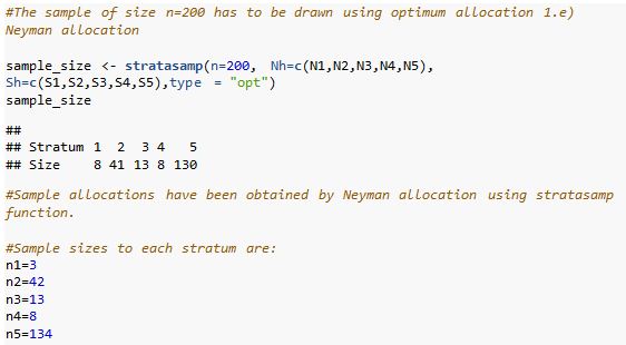 Stratified Sampling - Neyman Allocation