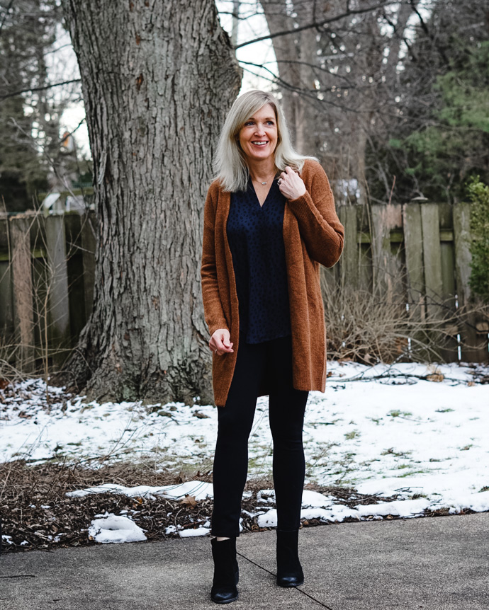 Rust Open Front Cardigan Winter Stitch Fix