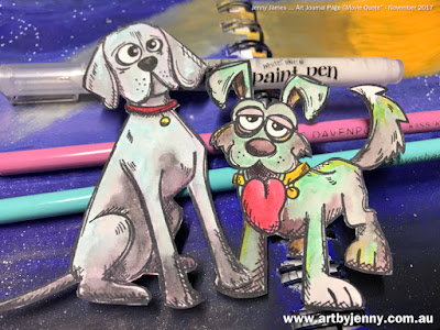 Crazy Dogs in Love highlighted with Jane Davenport Magic Wand Pencils