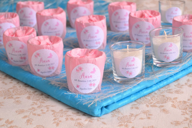 velas perfumadas regalos bautizo color rosa
