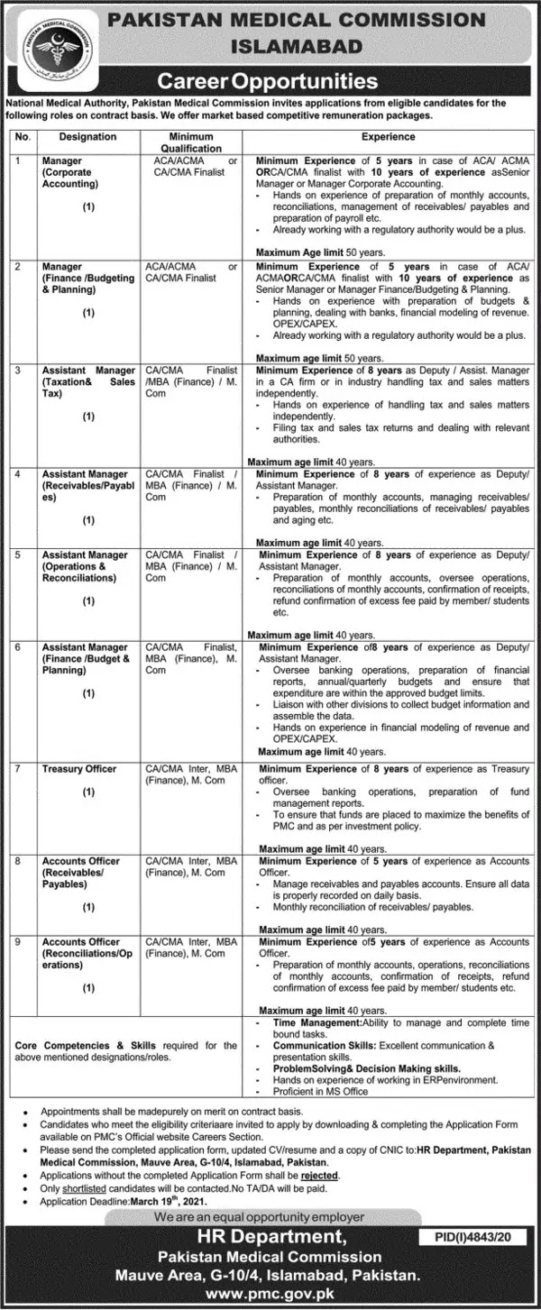 Pakistan Medical Commission | PMC Jobs 2021
