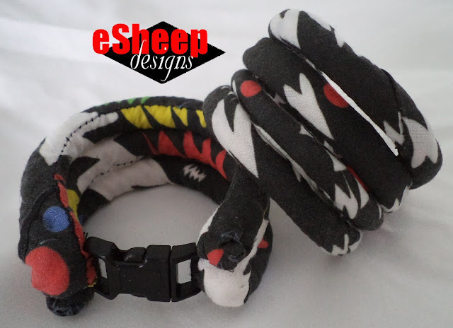 Fabric Covered Cord Bracelet crafted by eSheep Designs