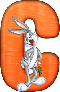 Abecedario Anaranjado con Bugs Bunny. Orange Alphabet with Bugs Bunny.