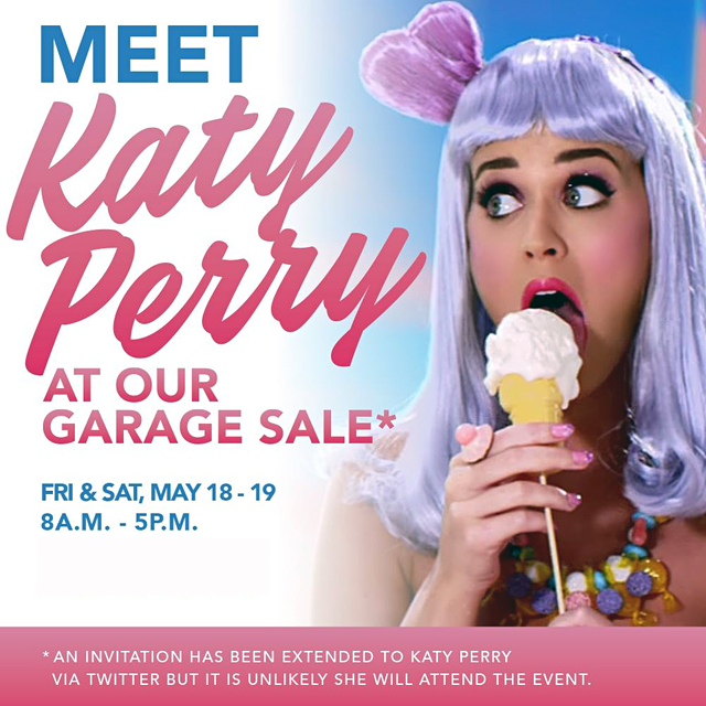 Funny Garage Sale Ad - Meet Katy Perry
