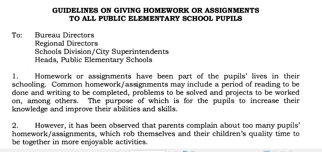 Purpose of giving homework to students