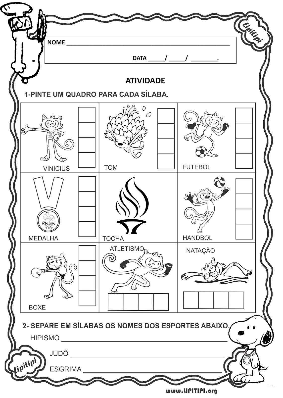 30 atividades olimpÍadas rio 2016 exercÍcios colorir pintar imprimir