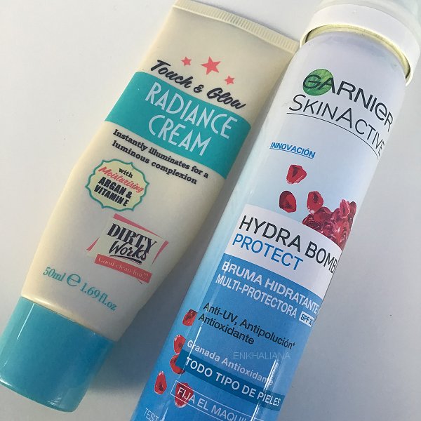 Dirty Works Radiance Cream / Garnier SkinActive Hydra bomg Protect