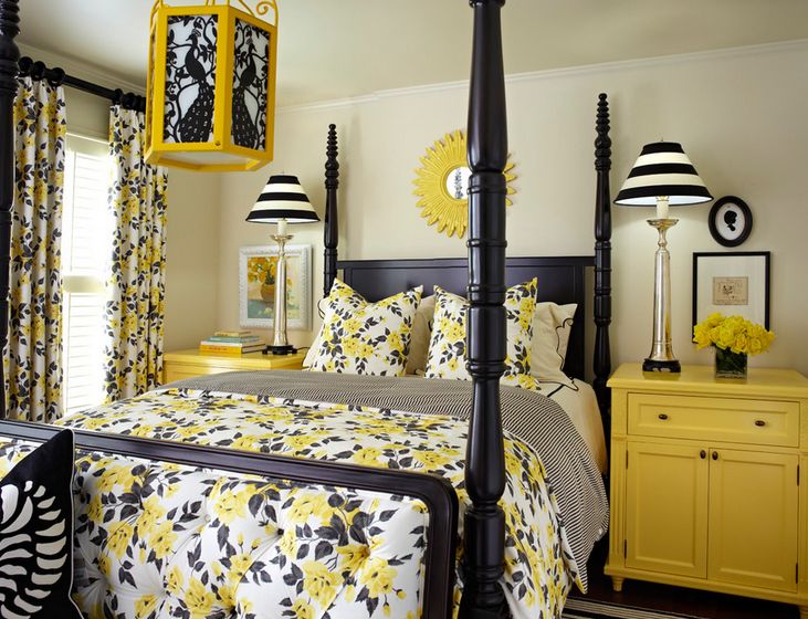Dormitorios en amarillo y gris Ideas para decorar