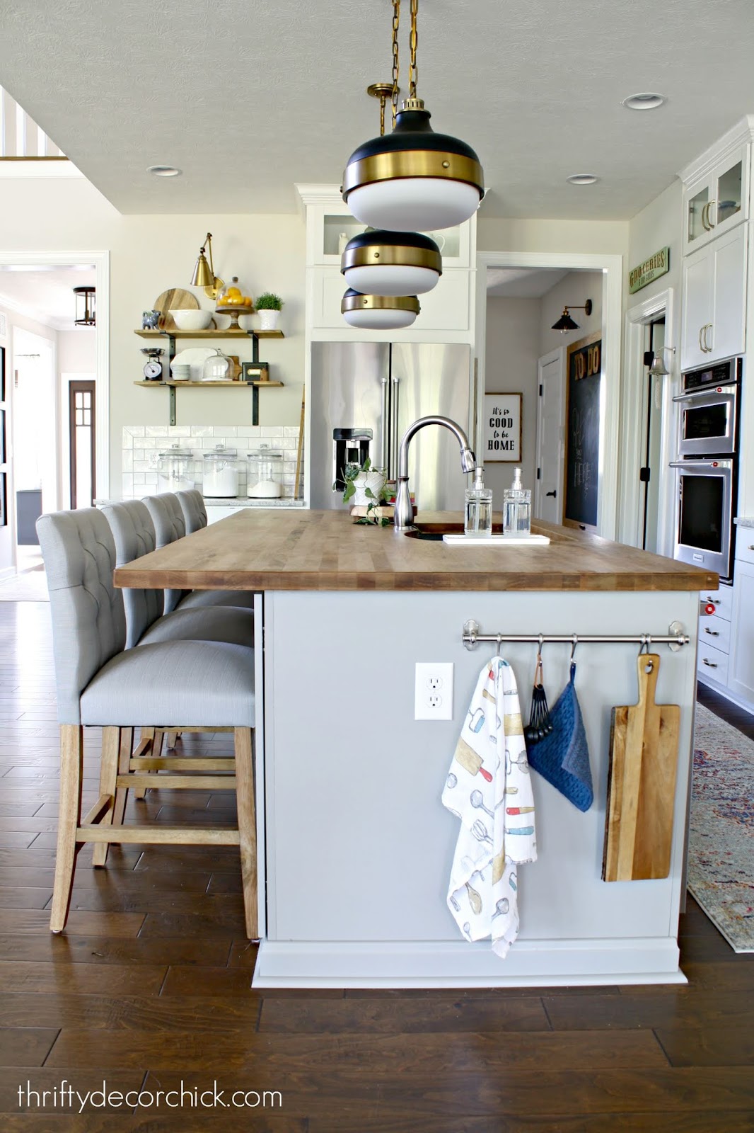 Add to width of kitchen island with thicker sides