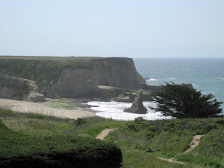 Cliffs and trails at Davenport Beach