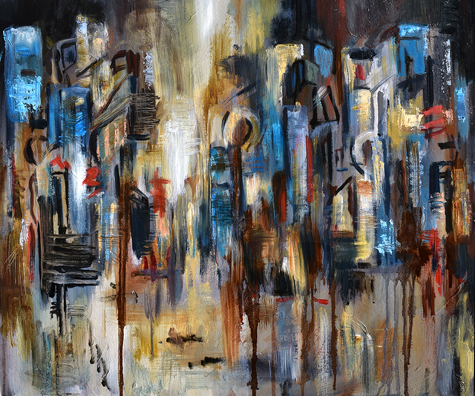 Debra Hurd Original Paintings AND Jazz Art Abstract Paintings Urban