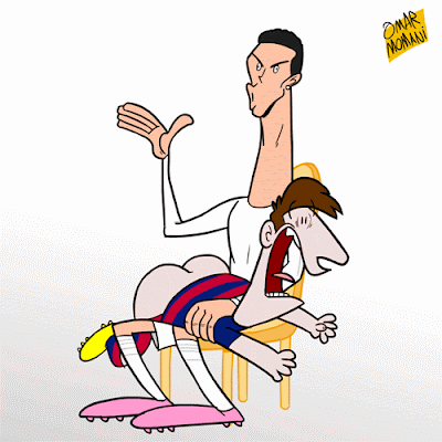Cristiano Ronaldo spanking Messi